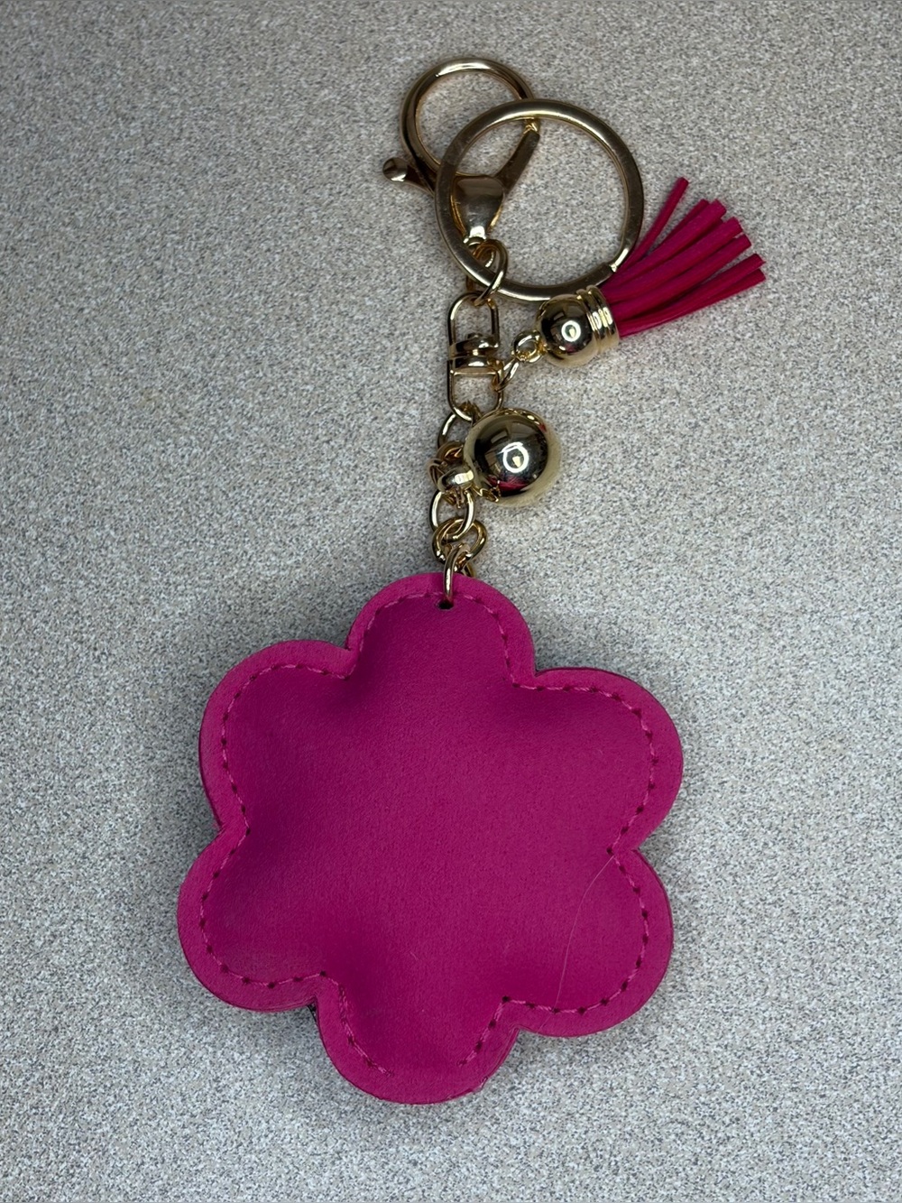 Pink Rhinestone Camellia Flower Keychain / Purse Charm - Picture 6 of 7